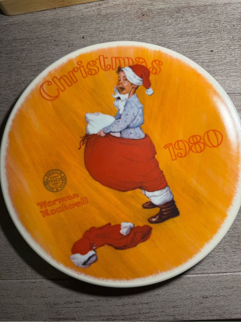 Norman Rockwell's Christmas Collector Plate “Scotty Plays Santa” Numbered 1980